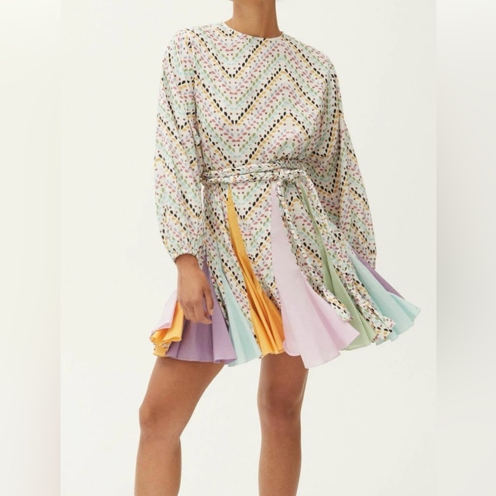 Rhode Ella Embroidered Chevron Mini Dress – Size Small